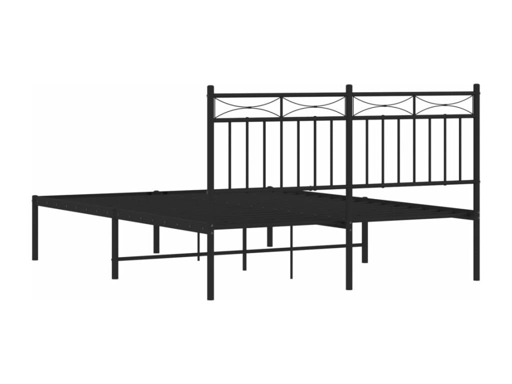 Metal bed frame with black headboard 140x190 SUEY38733