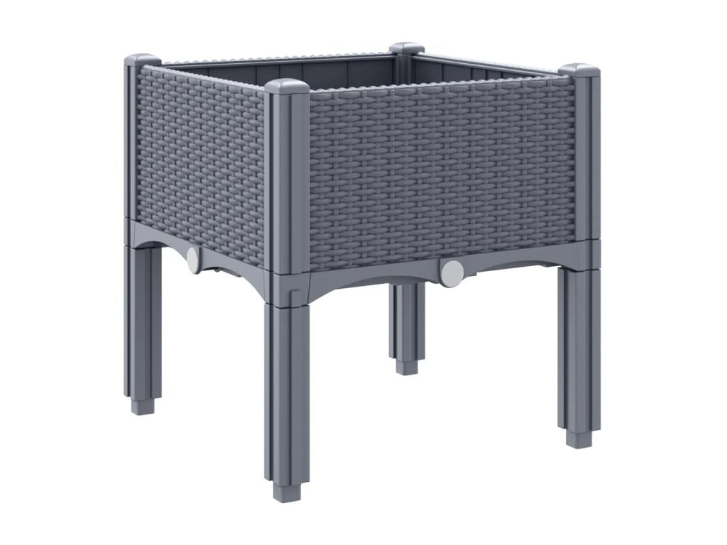 Planter with grey legs 40x40x42 cm PP FAKT90615