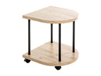Oak wood and black metal service trolley - length 40 x depth 40 x height 45 cm SJUC76642