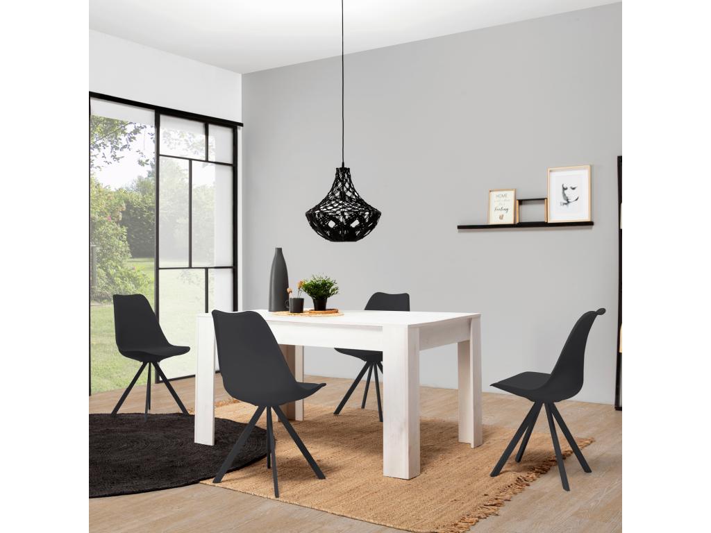 Set of 2 Nordic Style Dining Chairs, Black, 54 cm x 49 cm x 84 cm FJYS95056