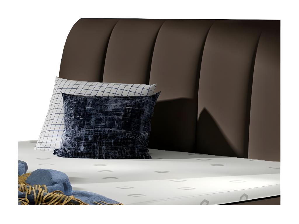 Elariva brown imitation leather quilted continental bed-180x200 QYVU01661