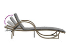 Set of 2 sun loungers with beige cushions, woven resin, TOVK98531