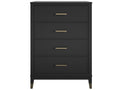 VMDK41544 4-drawer chest in black MDF