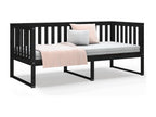 Daybed without mattress, black, 90x190 cm, solid pine wood, WJXY20088
