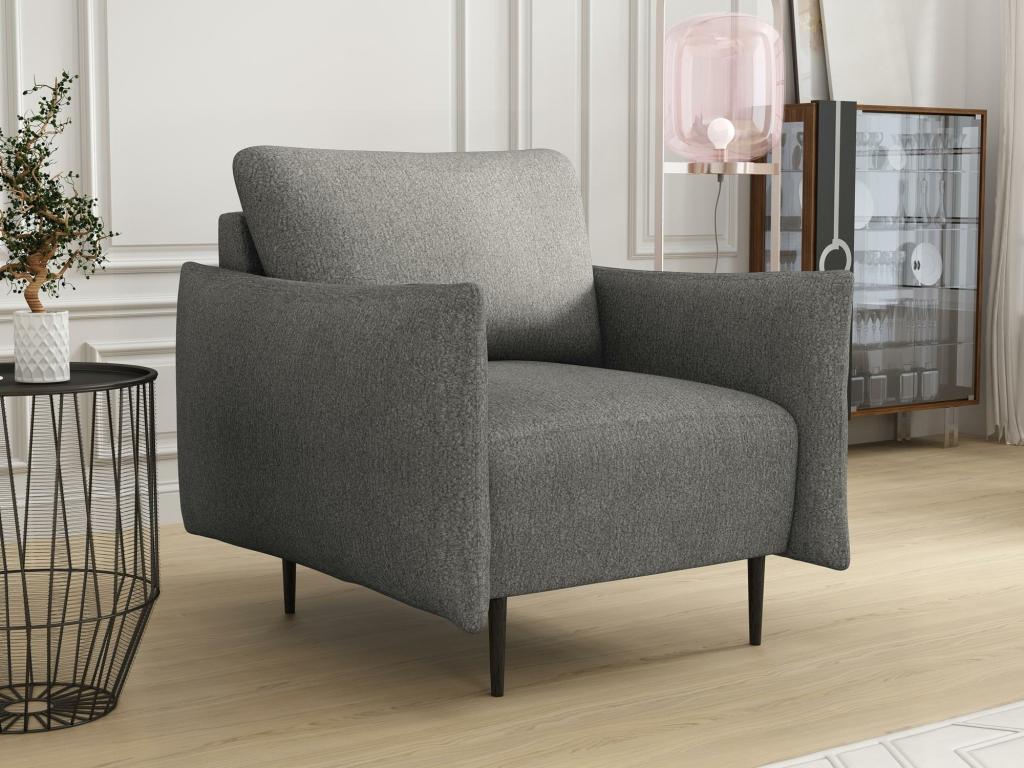 Armchair 225 Grey 85x90x98cm Upholstery Metal Legs GVRV69156