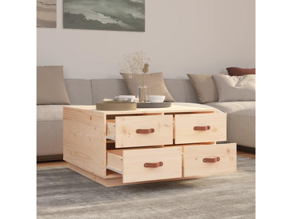 Coffee table 80x80x45 cm Solid pine wood QQNP65926