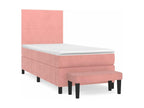 Bed base with mattress, Pink 100x200 Velvet GJAZ29515