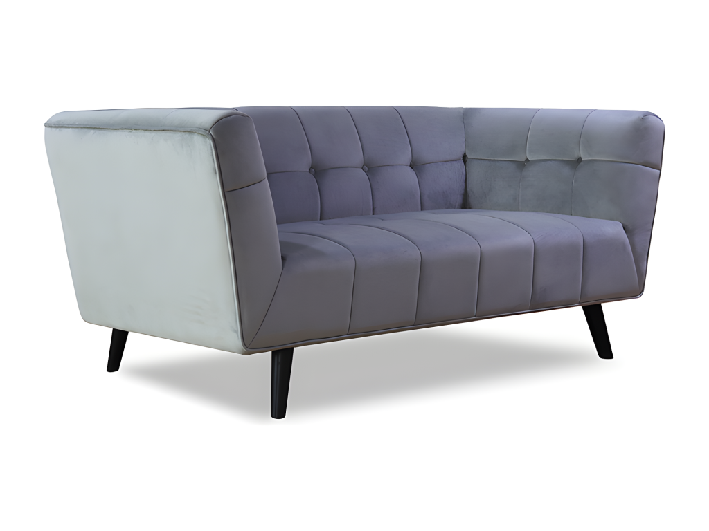 Straight velvet sofa for 2 people - 164x90x76cm - grey GDDJ47080
