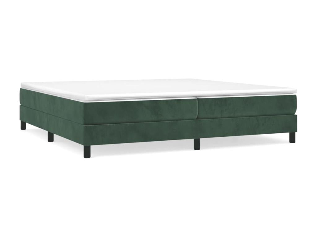 Upholstered bed base and mattress, dark green, 200x200cm, velvet, NTVR46051