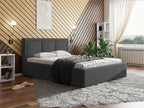 Bed 101 Double Grey 160x200 Upholstered Slatted Base 180x223x93cm RWFJ33362