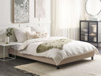Bed with slatted base, fabric, 160x200 cm, beige, YKBY44182