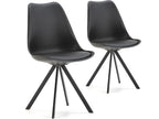 Set of 2 Nordic Style Dining Chairs, Black, 54 cm x 49 cm x 84 cm FJYS95056