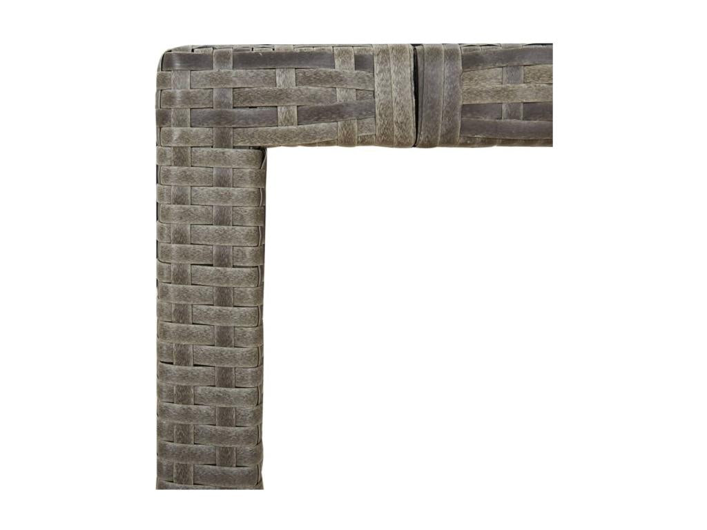 3-piece garden dining set with grey resin wicker cushions UOEK24541