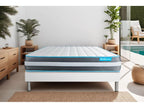 BodyForm 180x200 Memory Foam Mattress Set with 3 Zones and White Slatted Base DPQE08709
