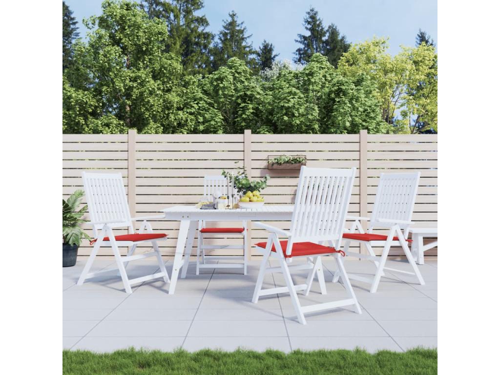 4-piece red garden chair cushions, 50x50x3cm, Lysvia QCCG03155 fabric