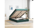 Ottoman bed frame with dark green velvet mattress 140x200 cm WFAB64706