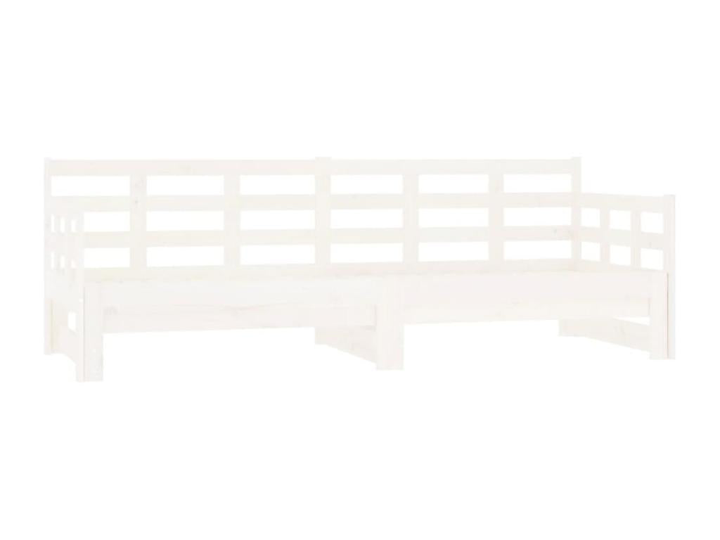 Sliding bed, white, solid pine wood, 2 x 90x190 cm, TTMC68478