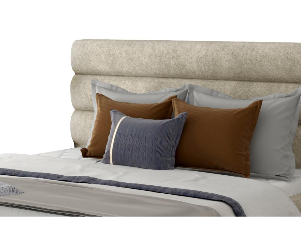 Lysvia light beige fabric designer bed with storage - 4 sizes - 180x200 TDXY36979