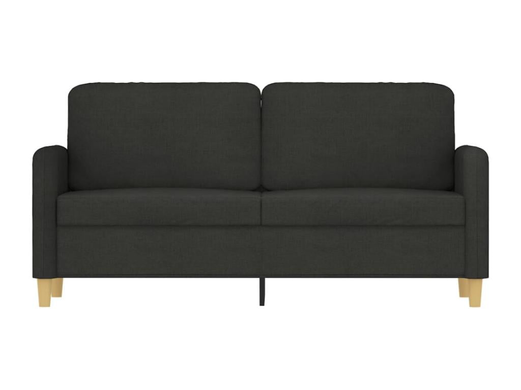 2-seater sofa, black, 140 cm, fabric, MDJE35442