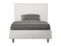 Single bed without slatted base, upholstered, 120x190 cm, white faux leather, Lysvia WDVQ53050