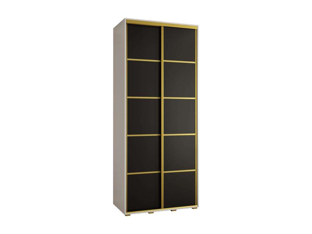 4-DOOR SLIDING WARDROBE 235.2/120/60 2 doors White/Black/Gold KCXF35230