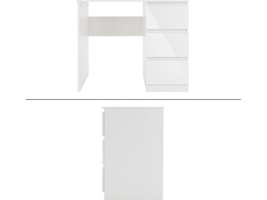 Elariva NEWF25199 White Computer Desk with 3 Drawers Work Table