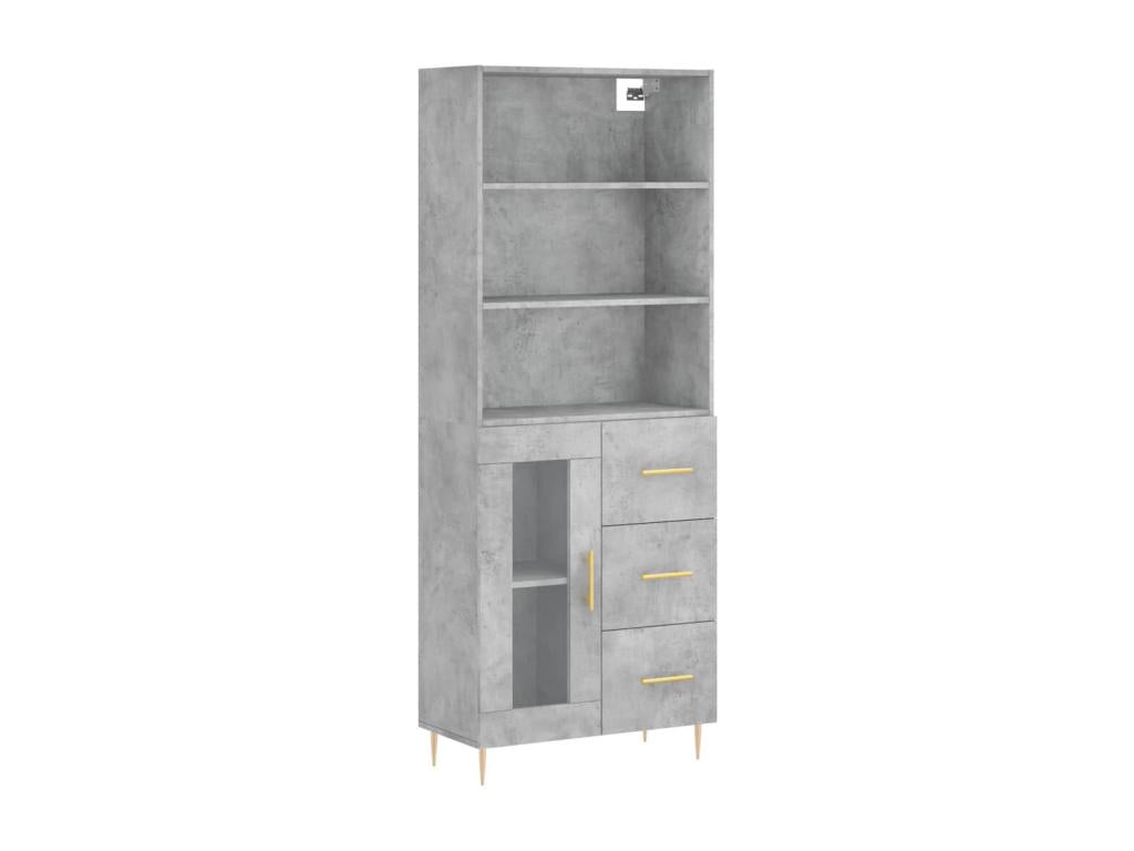 High sideboard, concrete grey, 69.5x34x180 cm, engineered wood, OVSC31203