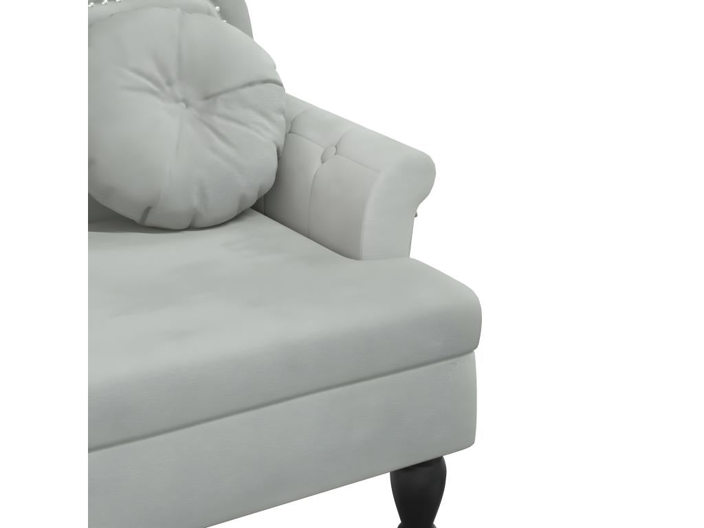 Bench with light grey cushions 120.5x65x75 cm velvet RFGV38889