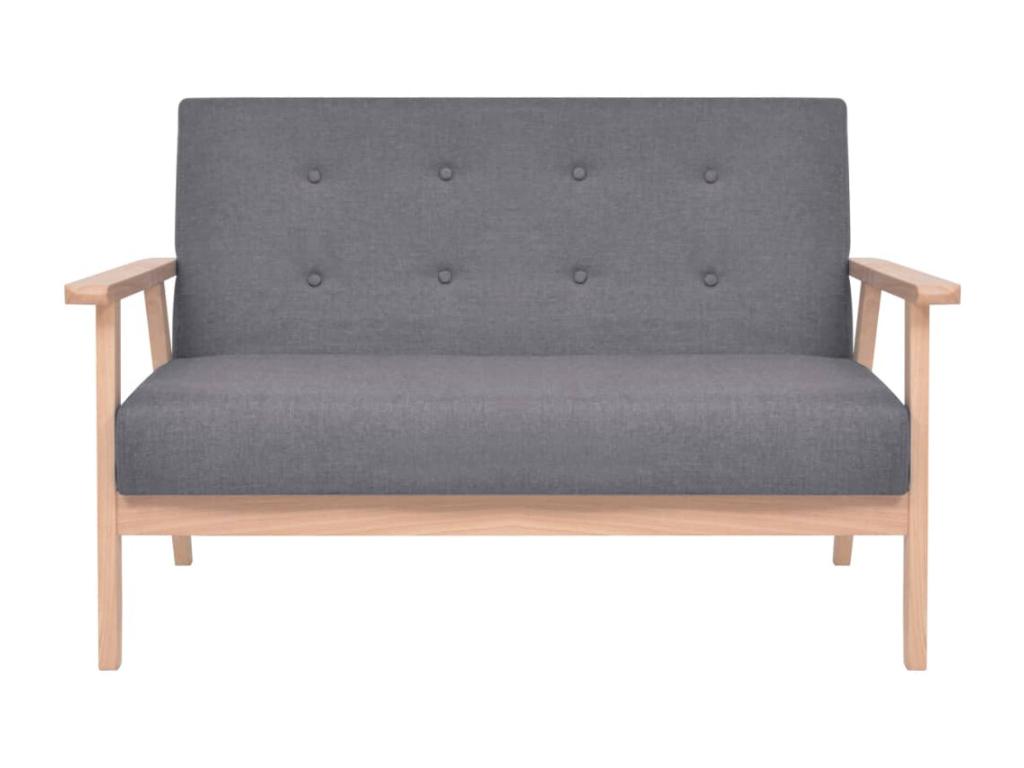 3-piece sofa set, dark grey fabric BHTN11196