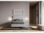Single bed without slatted base, upholstered, 120x190 cm, white faux leather, Lysvia WDVQ53050