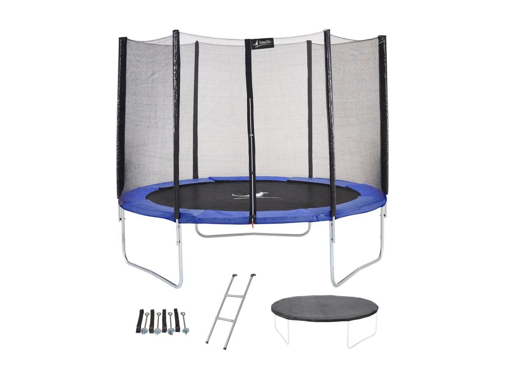 Round Blue Trampoline 300cm with Net, Ladder, Tarpaulin and Anchor UBFU03686
