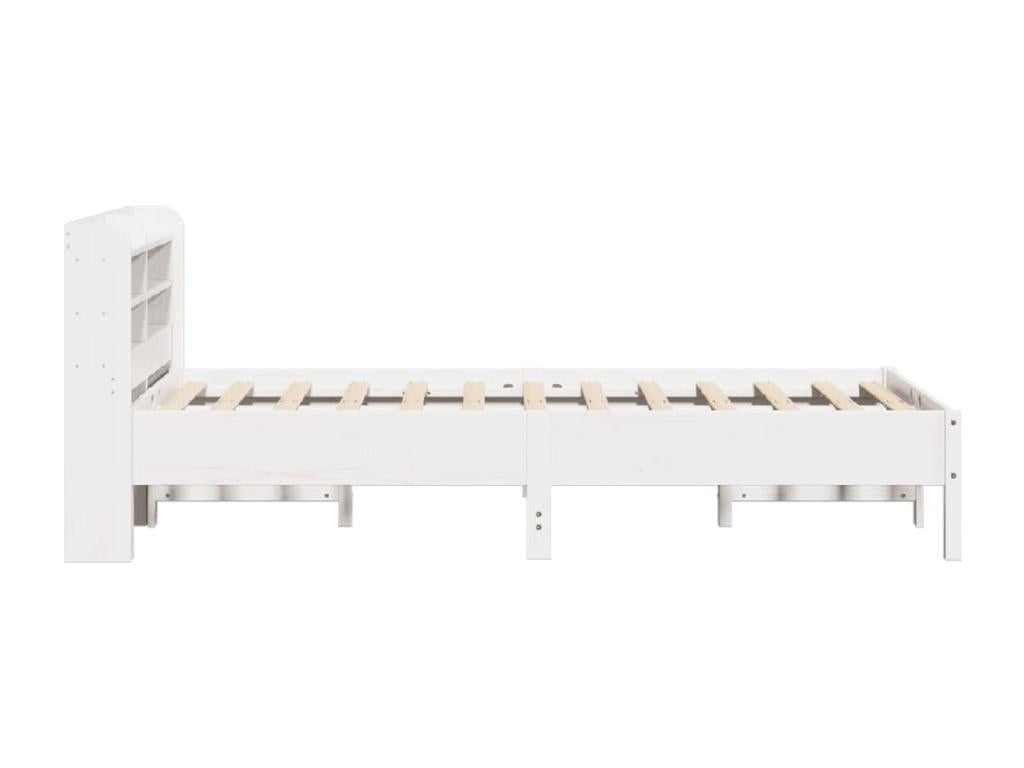 Bed frame without mattress, white, 100x200 cm, solid pine wood, YTVS39731