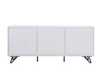 3-door sideboard with LEDs in MDF - White lacquered - Elariva WGXZ18774
