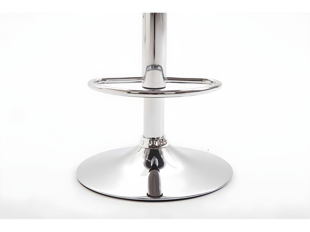 Set of 2 Bar Stools - Fabric / Chrome Metal - Dark Grey - Elariva SJLC80865