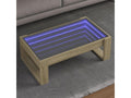 Coffee table with infinity LED, oak finish, 90x53x30 cm, EBRA43425