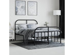 Black metal bed with headboard and footboard, 120x200 cm, BJRL68410