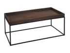 Elariva-K71 Coffee Table - Side Table - Solid Wood and Metal 46x110x60cm - Dark Brown FMWZ63945