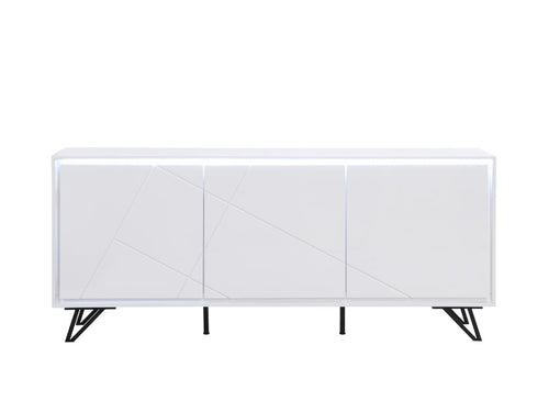 3-door sideboard with LEDs in MDF - White lacquered - Elariva WGXZ18774