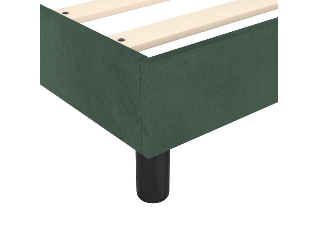 Upholstered bed base and mattress, dark green, 160x200cm, velvet, NQPJ89963
