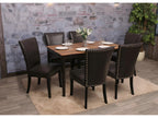 Set of 2 Lysvia dining chairs with rivets - dark brown faux leather, dark legs NPBU52166