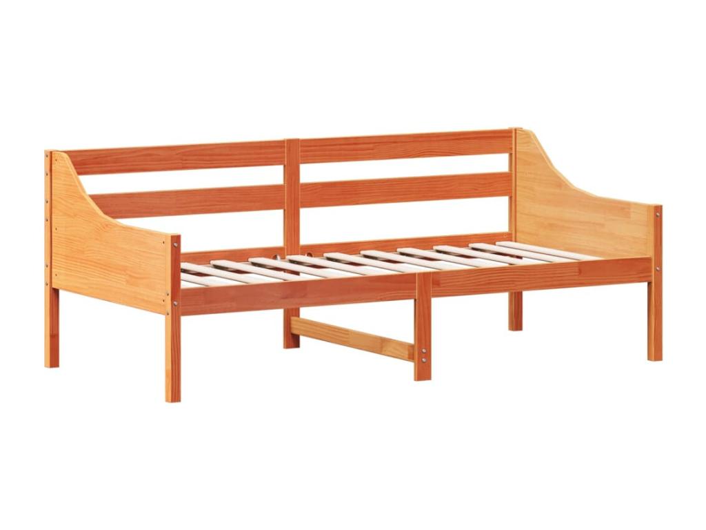 Daybed without mattress, brown wax finish, 75x190 cm, solid pine ZZQS43672