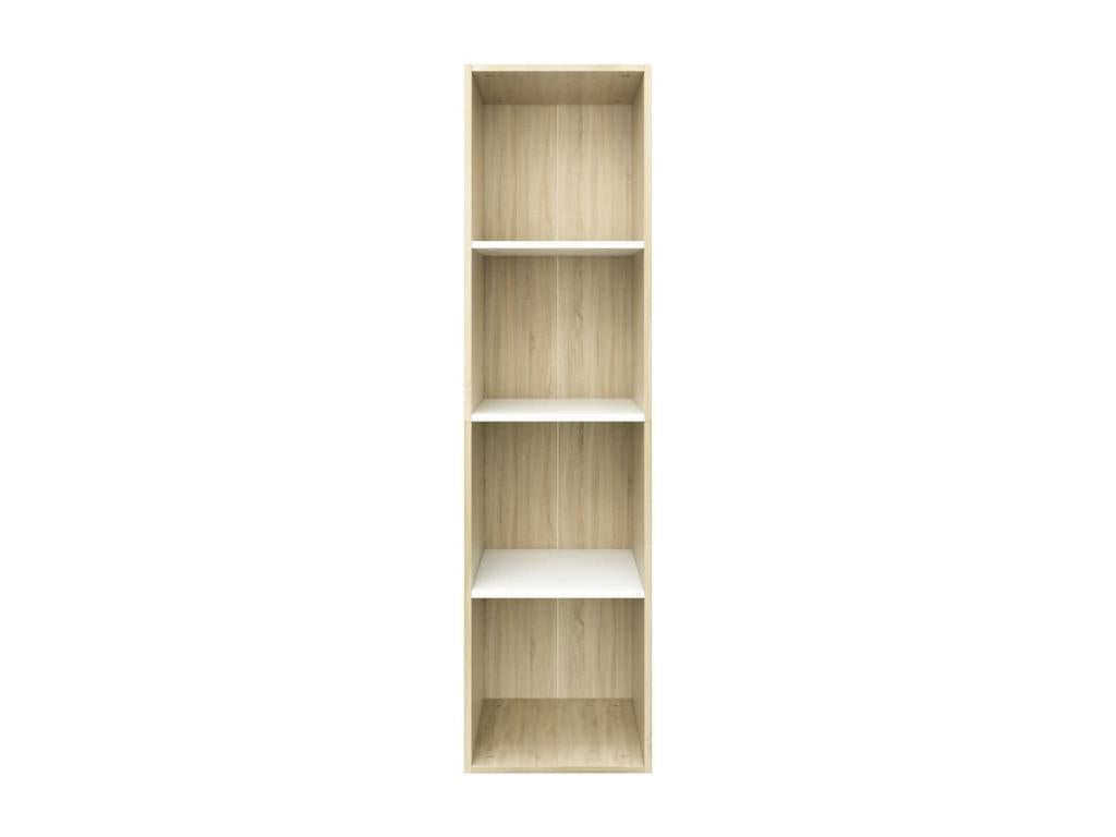 White and oak bookcase/TV unit, 36x30x143 cm, VHXT49489
