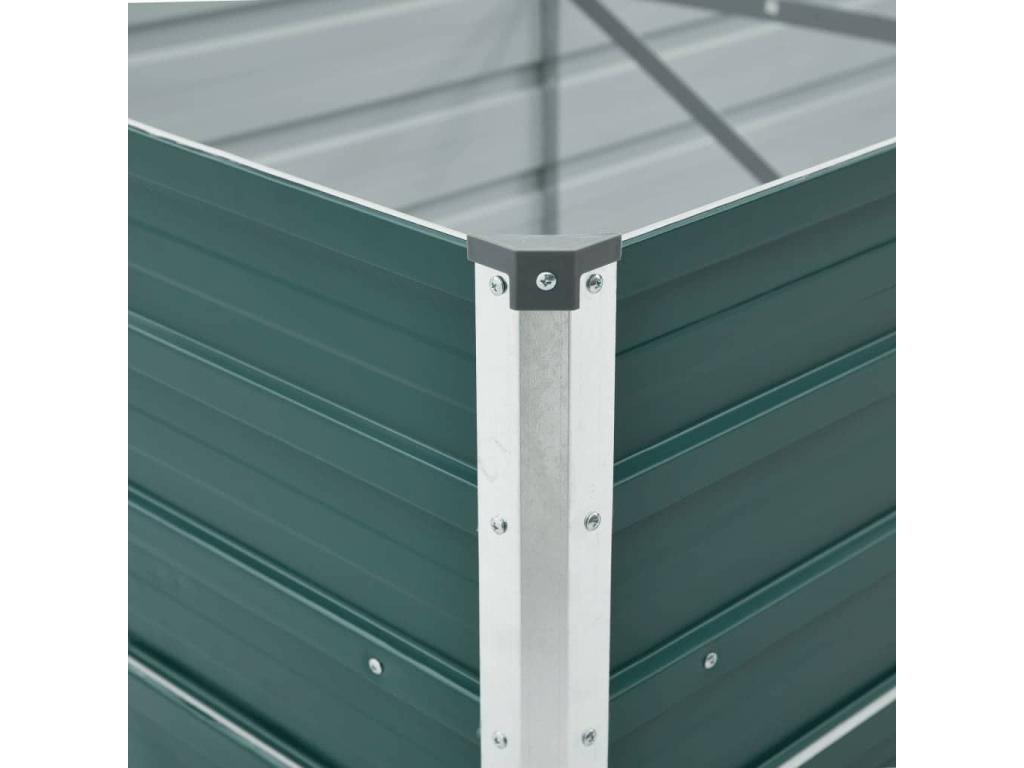 Raised garden bed, galvanized steel, 400x80x77 cm, green, QIFD47477