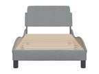Bed frame with headboard, light grey, 90x200 cm, fabric PSST28468