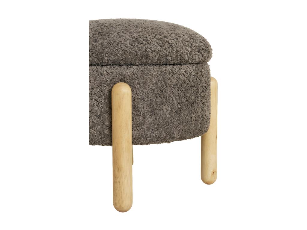 Elariva - Round fabric pouf 45cm - Brown QJDF23601