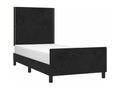 Bed frame with headboard, black, 80x200 cm, velvet, XMCV03684