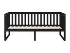 Daybed without mattress, black, 90x190 cm, solid pine wood, WJXY20088