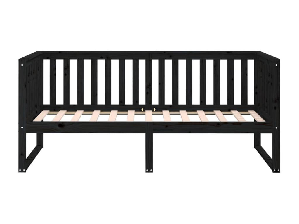 Daybed without mattress, black, 90x190 cm, solid pine wood, WJXY20088