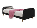 125cm Single Bed, Black, 120x200cm Upholstery, Slatted Base to 120x210x63cm UVSQ58261