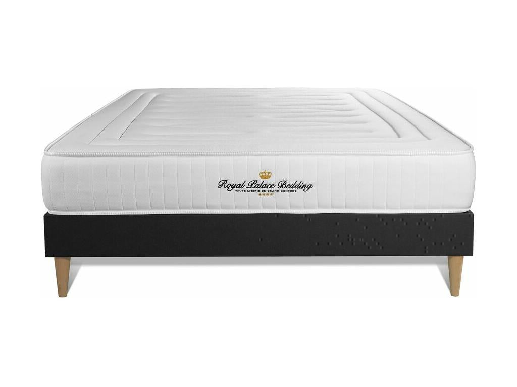 Nottingham Memory Foam Mattress Set 140x190 Black Slatted Base ZLGO73004